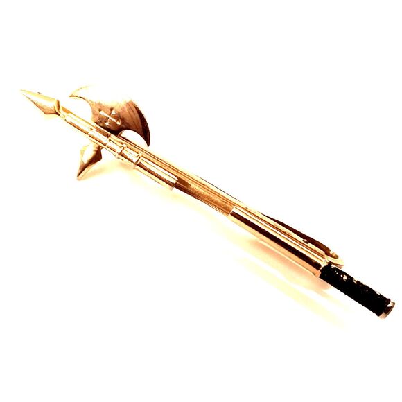 Vintage Hickok Medieval Axe Tie Bar Gold Tone Men's Novelty Tie Clip - Picture 3 of 5
